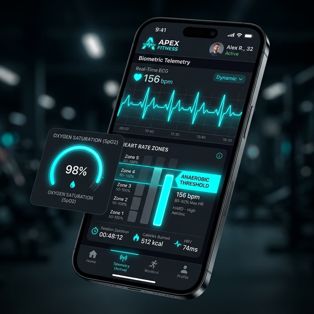 Style 1: Biometric & SpO2 Telemetry